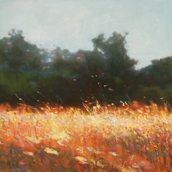 Lying in the grass 30x30 inch 76x76 cm by Bo Kravchenko