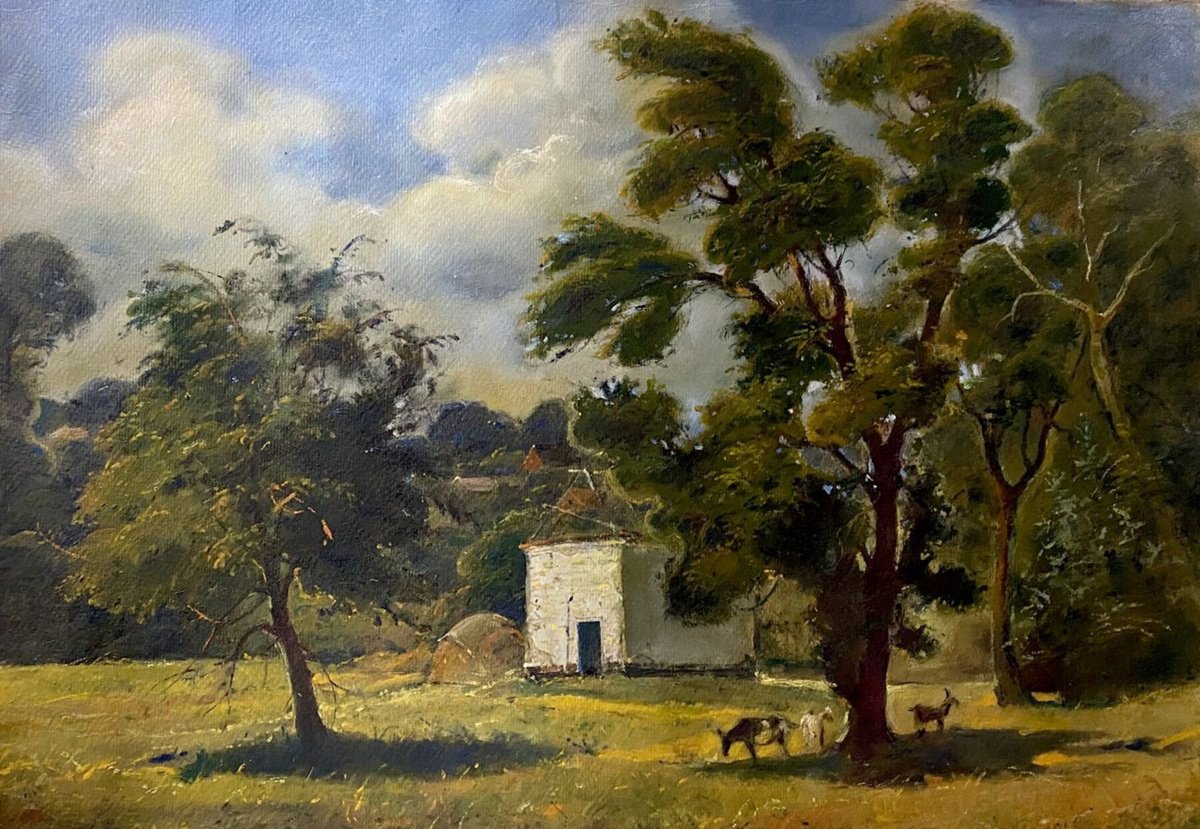 Impressionistic Landscape Oil Painting By Oleg And Alexander Litvinov, 26 X 19", Before The Storm, Original Artwork