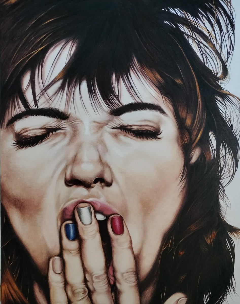 Photorealistic Portrait Oil Painting By Cristina Canamero, 16 X 20, France, Original Artwork