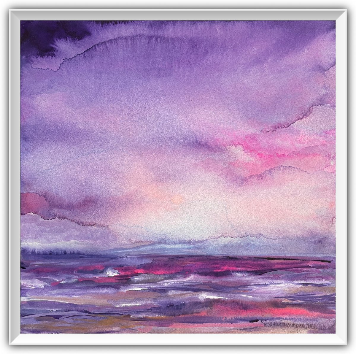 Abstract Watercolour , Sea Of Love By Gesa Reuter, 12 X 12, Artwork For Sale On Artfinder