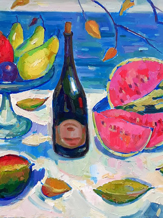 Still life with watermelon