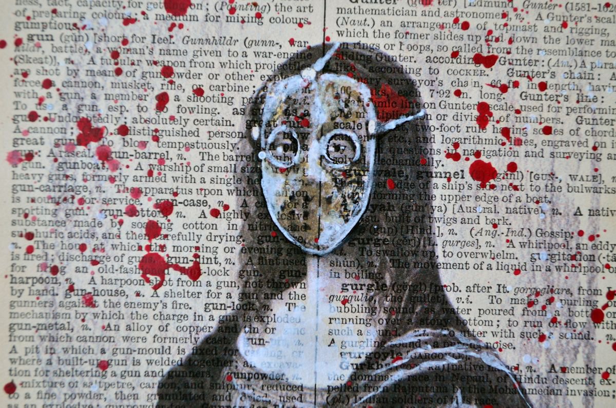 Halloween Mona Lisa - Friday the 13th Mask - Collage Art on English  Dictionary Vintage Page Collage by Jakub DK - JAKUB D KRZEWNIAK | Artfinder