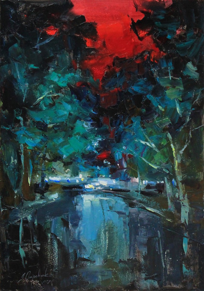 Night Reflections By Alisa Onipchenko-Cherniakovska, 14 X 20, Artwork For Sale On Artfinder