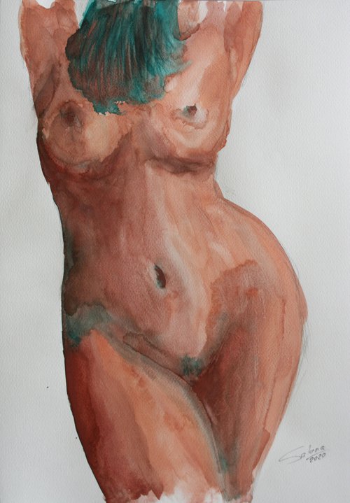 Grace VIII. Series of Nude Bodies Filled with the Scent of Color /  ORIGINAL PAINTING by Salana Art Gallery