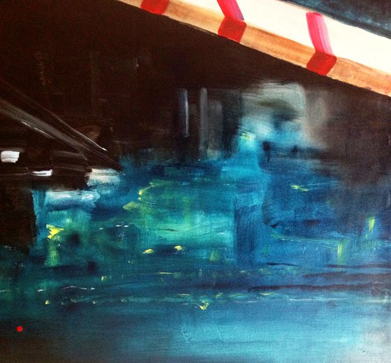 Forbbined night - acrylic on canvas - very large size 162 x 97 cm  (64 ' x 38 ' inches )