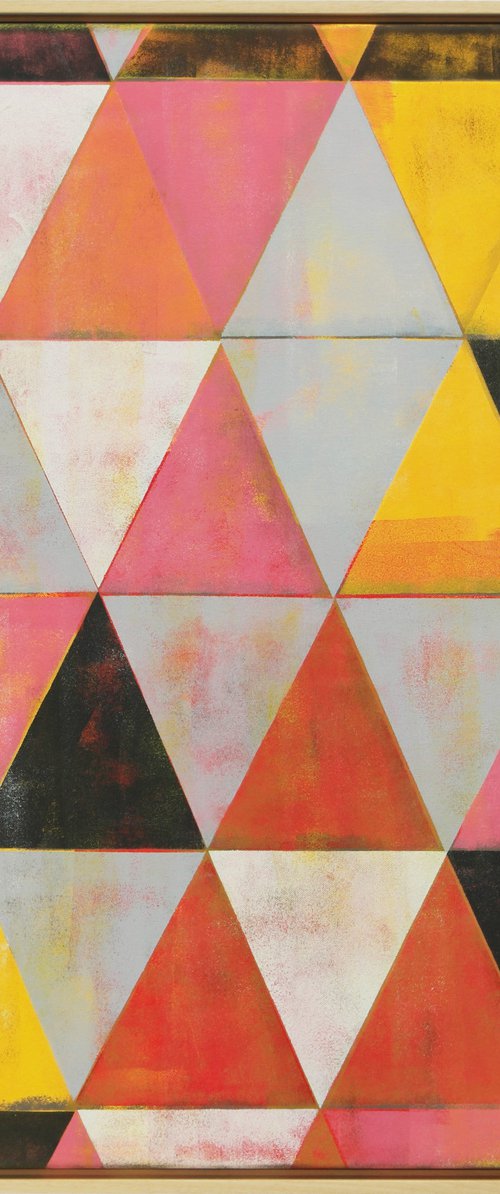 Traffic Pink Triangle - Incl Frame - 33.5x33.5" - 85x85CM - Ronald Hunter - 1M by Ronald Hunter