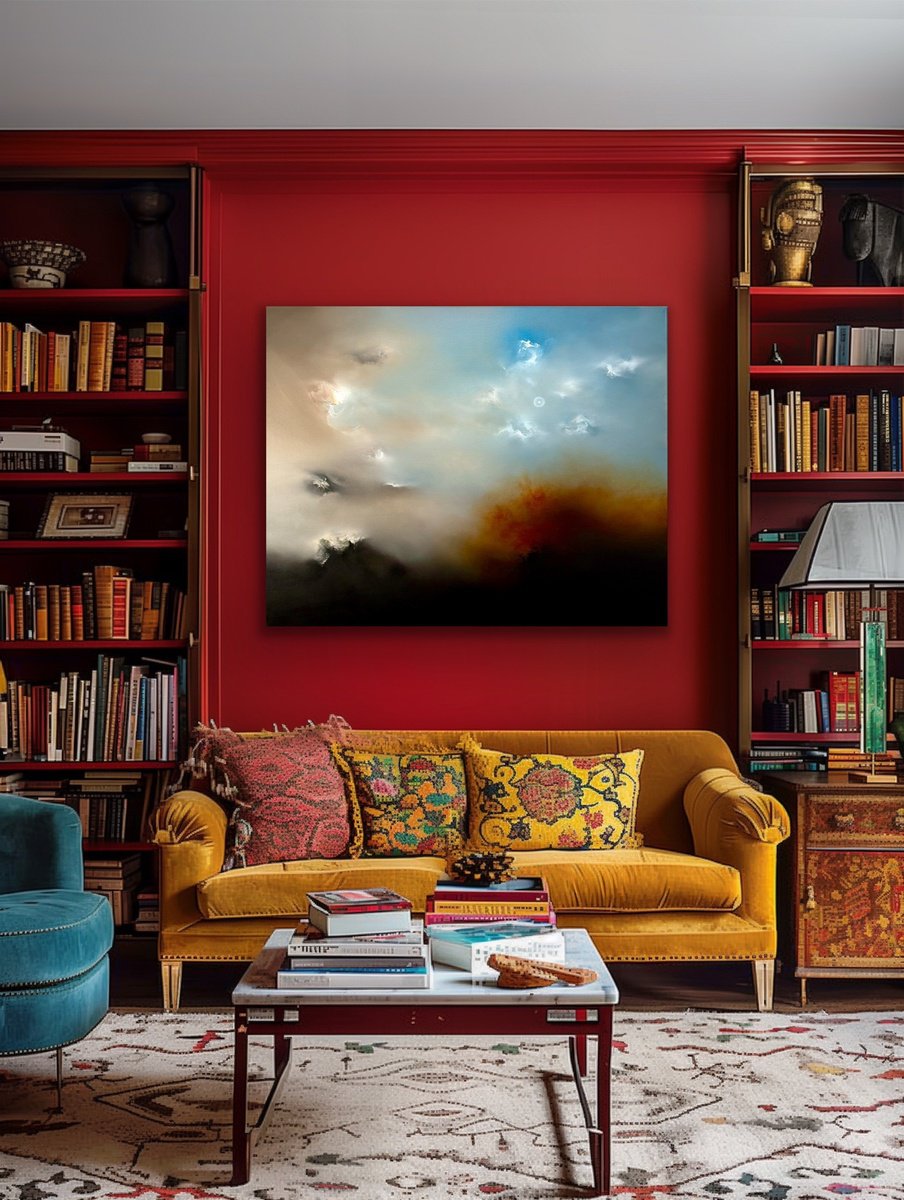 Abstract Oil Painting By Jonesy, 39 X 31, Arrival, Original Artwork