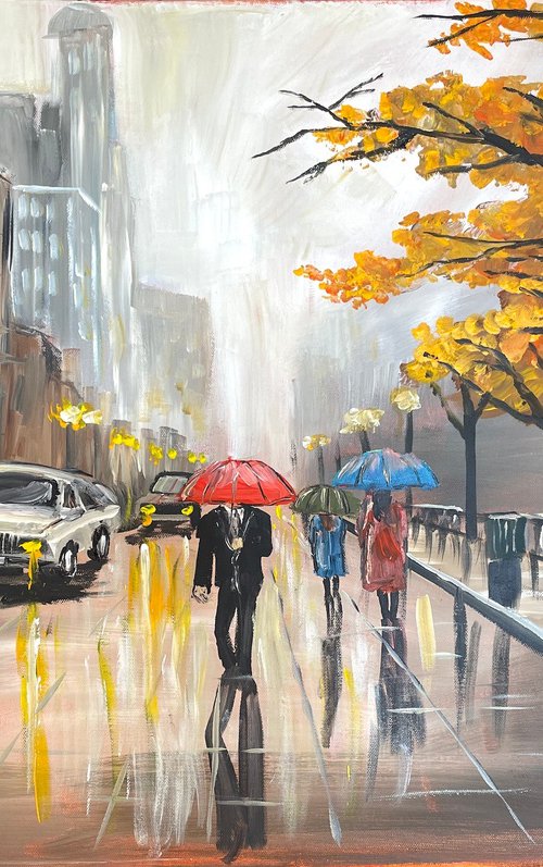 Rainy City Umbrellas by Aisha Haider