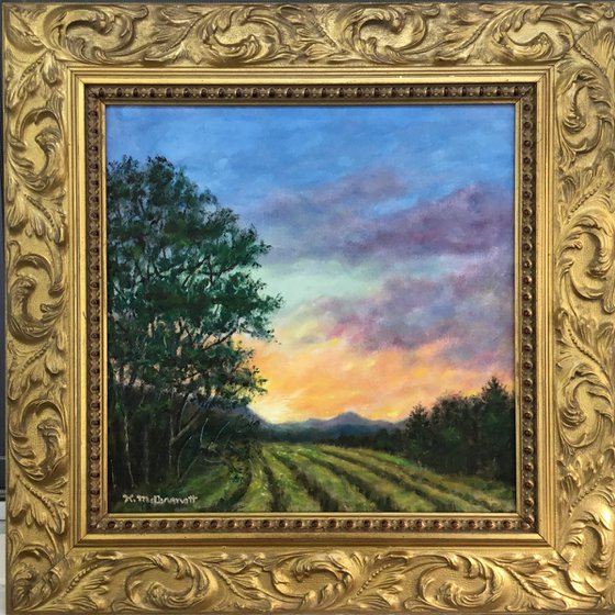 EAST FIELD SUNRISE - oil 12X12 (SOLD)