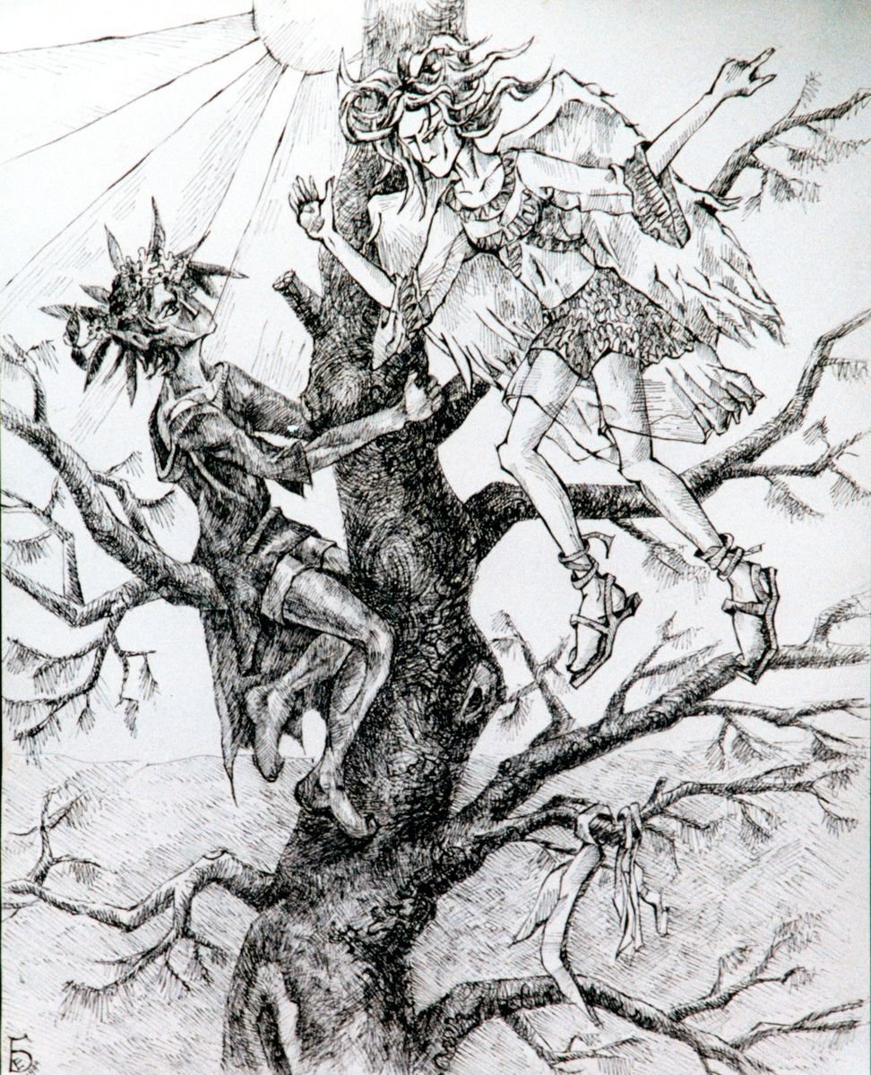 Graphic Portrait Ink Drawing By Kateryna Bortsova, 16 X 20", Conversation Graphic Drawing, Original Artwork