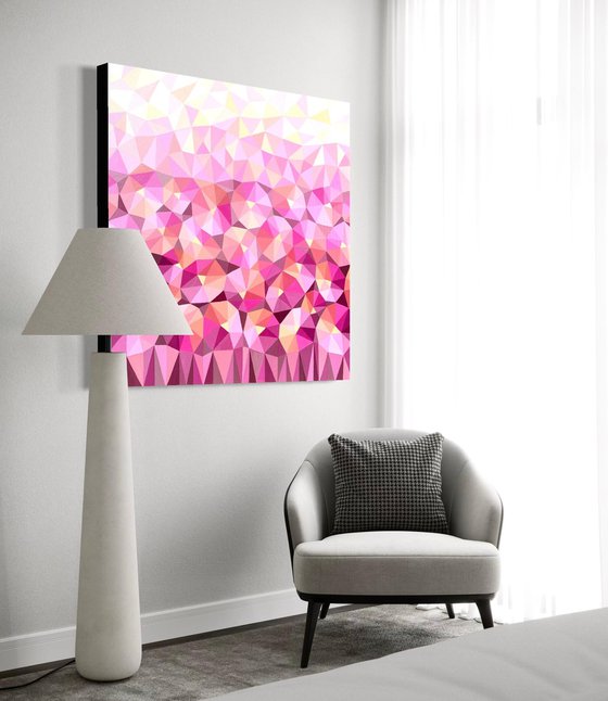 RASPBERRY ABSTRACT FLOWERS
