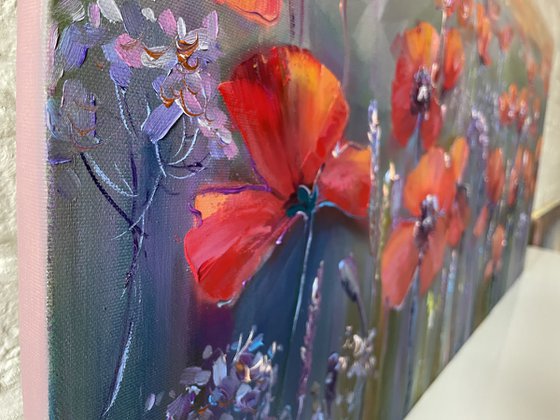 "Flower field". Oil painting