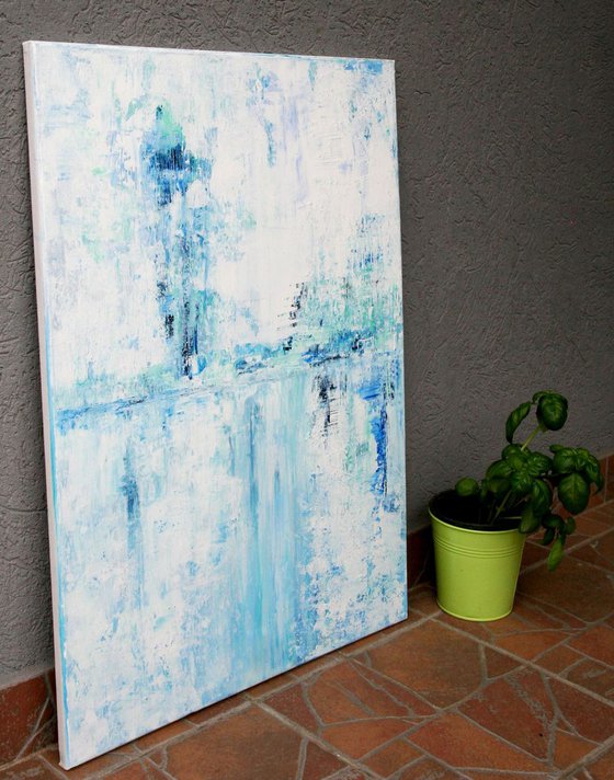 FROZEN RIVER ABSTRACT PAINTING 50X70 CM
