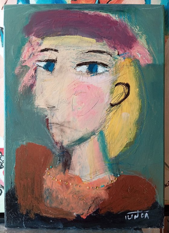 Girl with purple beret