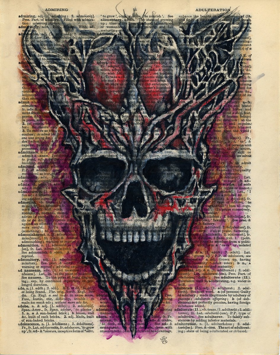 Surrealistic Abstract Collage By Jakub Dk - Jakub D Krzewniak, 8 X 11, Skull Of Madness, Original Artwork