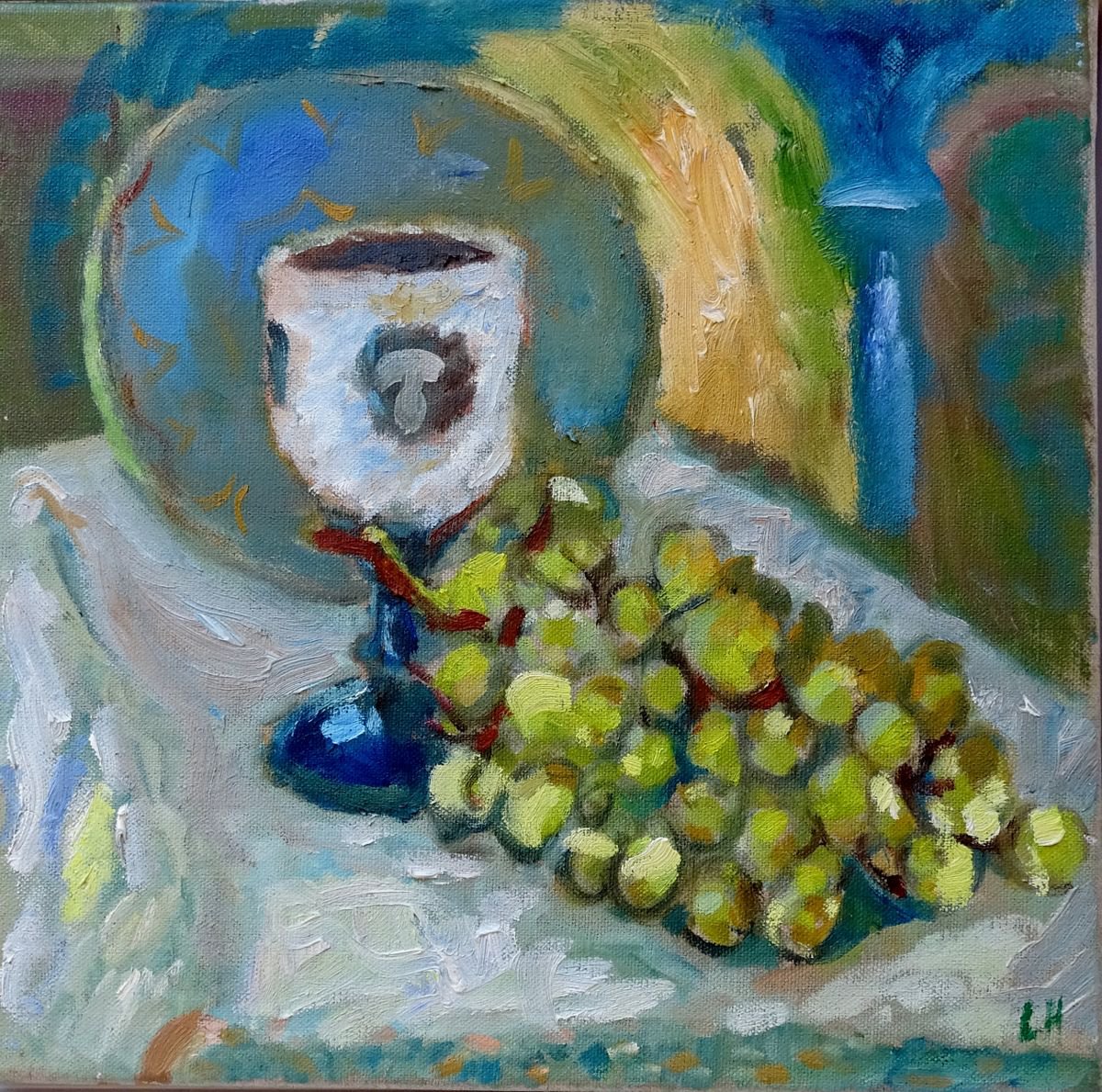 Goblet and Grapes by Lynda Hopkins