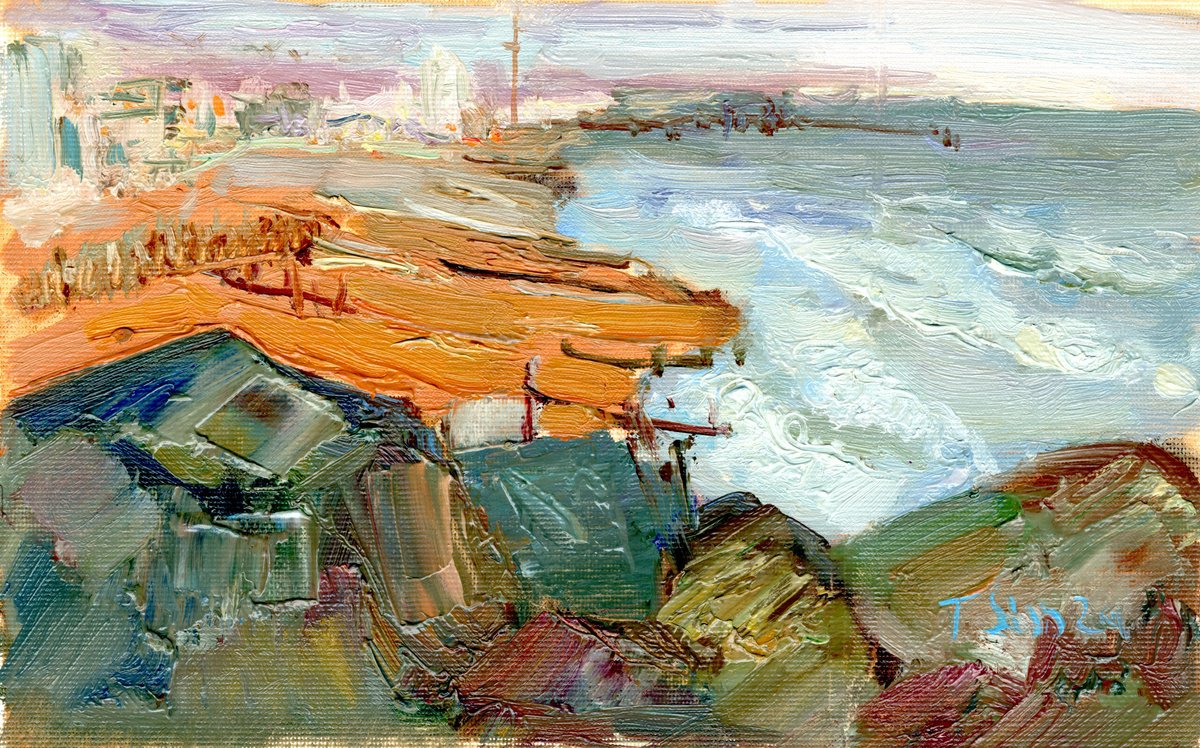 The View From Hove Beach By Tanya Sun, 12 X 8, Artwork For Sale On Artfinder