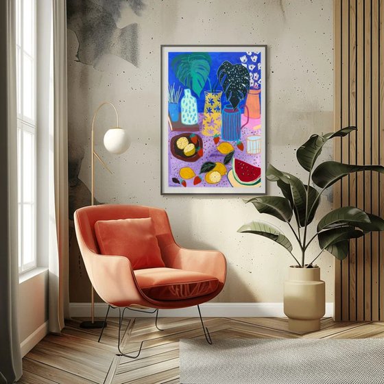 Bold Pastel Still Life