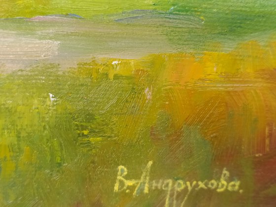 Sunset over the river