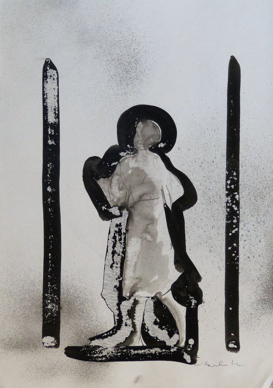 Figure 19P1 , Acrylic on paper 29x42 cm
