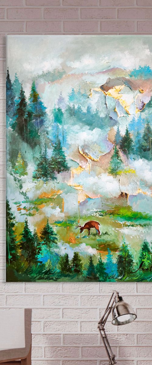 Emerald Mist &amp; Golden Peaks by Annet Loginova