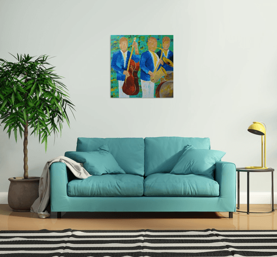 Music Art !! Blue Music Band !! Abstract Style !! Music Lovers !! Band Music !! Jazz !!