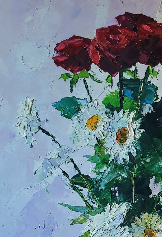 Bouquet of Daisies and Roses
