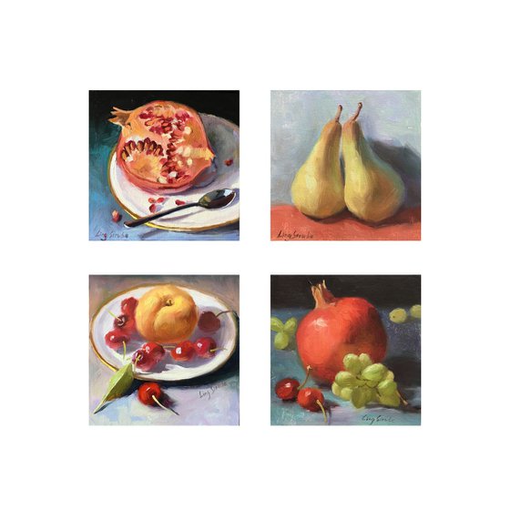 A Set of Four Fruit Painting