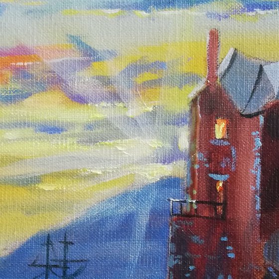 Crofter's Inn harbour painting