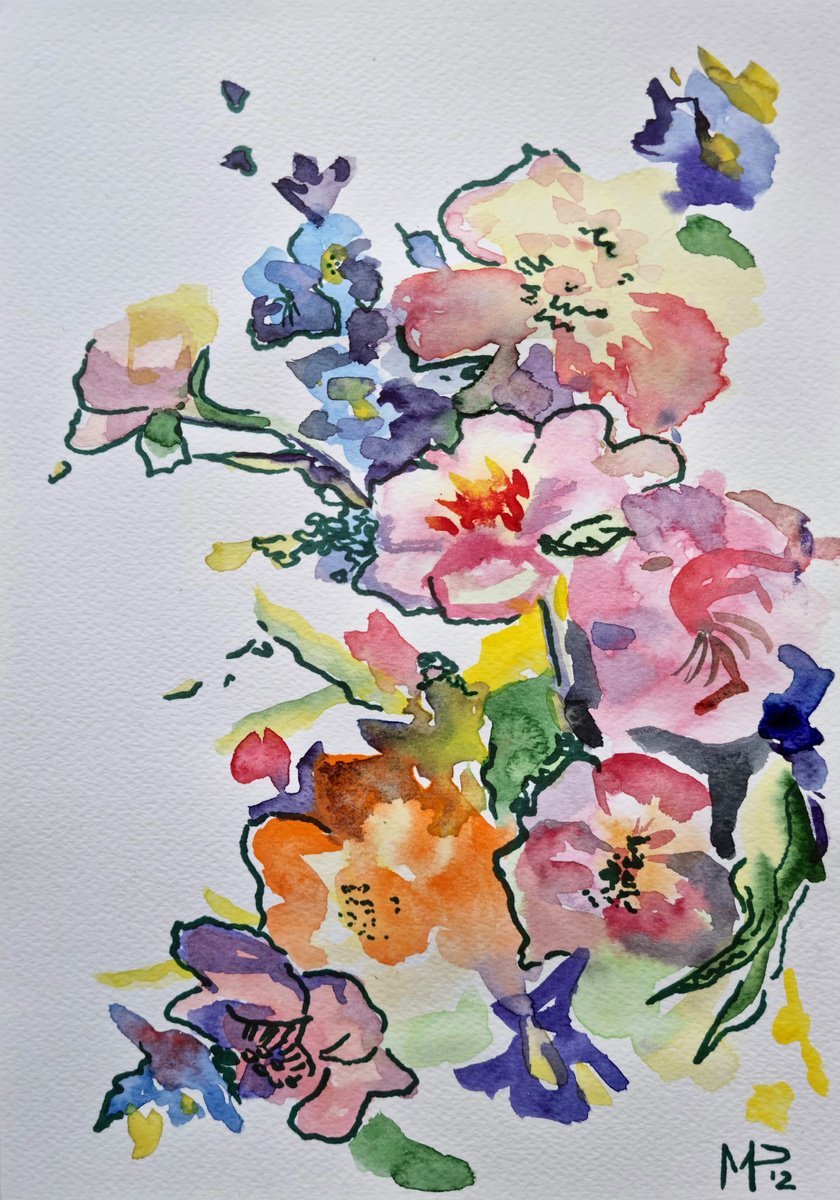 Expressive Botanical Watercolour By Hennadii Penskyi, 8 X 12, Dernier Jour De Juin, Original Artwork