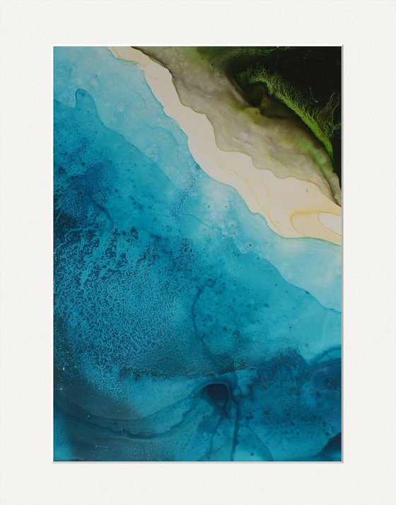 Saltwater: Aerial Coastline no.3. Mounted ready to frame.