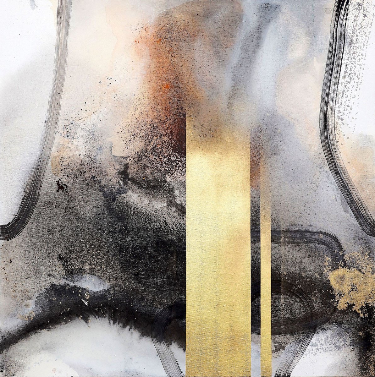 Organic Abstract Painting By Poovi Art, 36 X 36", I Choose Peace 01, Original Artwork