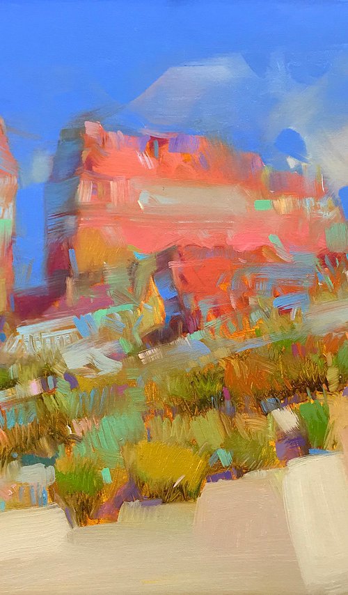 Red Rock, Original oil painting, Handmade artwork, One of a kind by Vahe Yeremyan