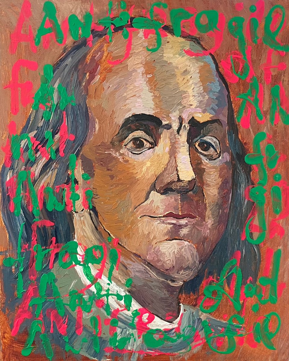 Urban And Pop Portrait Oil Painting By Dasha Pogodina, 16 X 20, Antifragile, Original Artwork