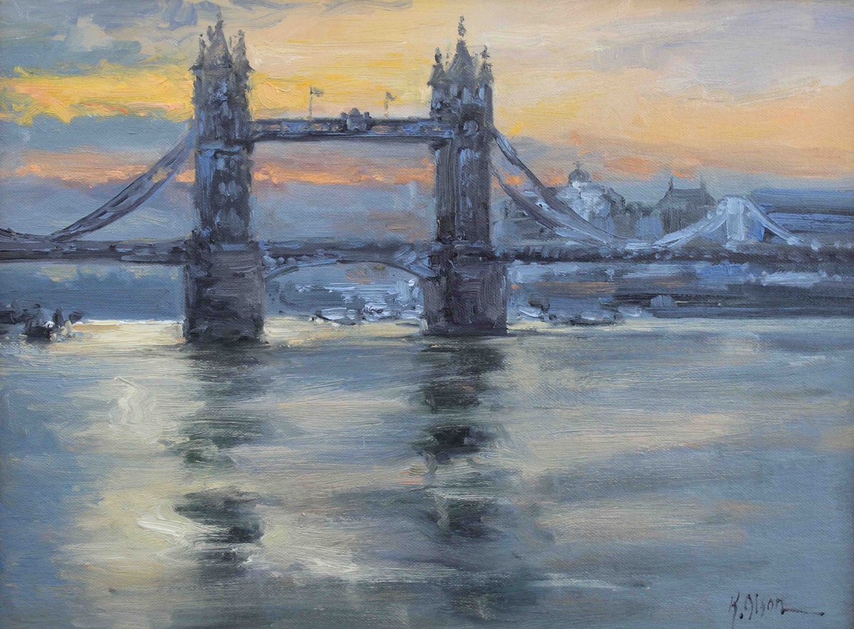 Velvet Light On The Thames River, London by Kristen Olson Stone