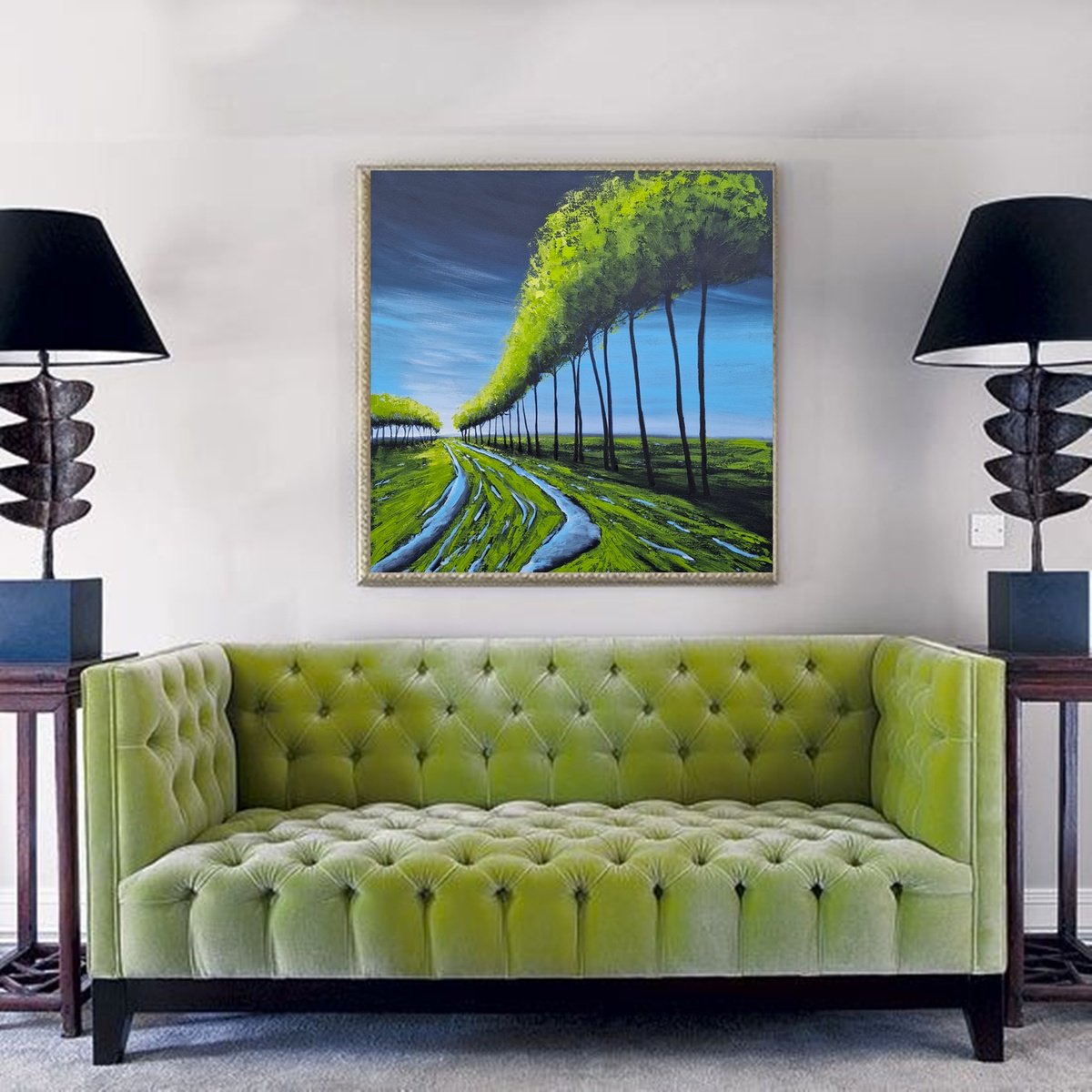 Impressionistic Landscape Acrylic Painting By Danijela Dan, 31 X 31, After The Storm, Original Artwork