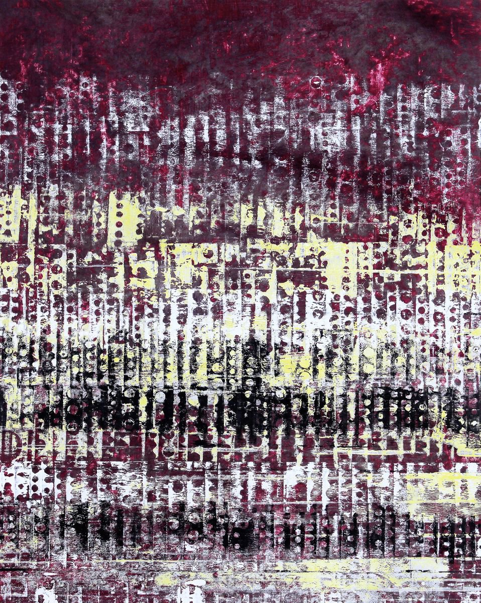 Abstract Acrylic Painting By Petr Strnad, 16 X 20", Nowhere Far Xv., Original Artwork