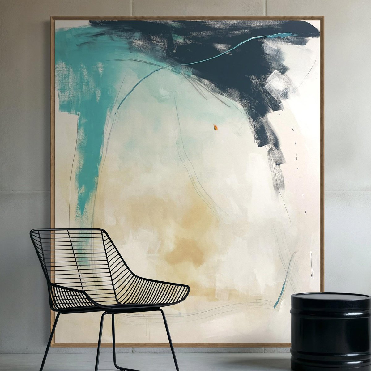 Expressive Abstract Acrylic Painting By Cheryl Harrison, 55 X 67, From Little Things, Original Artwork