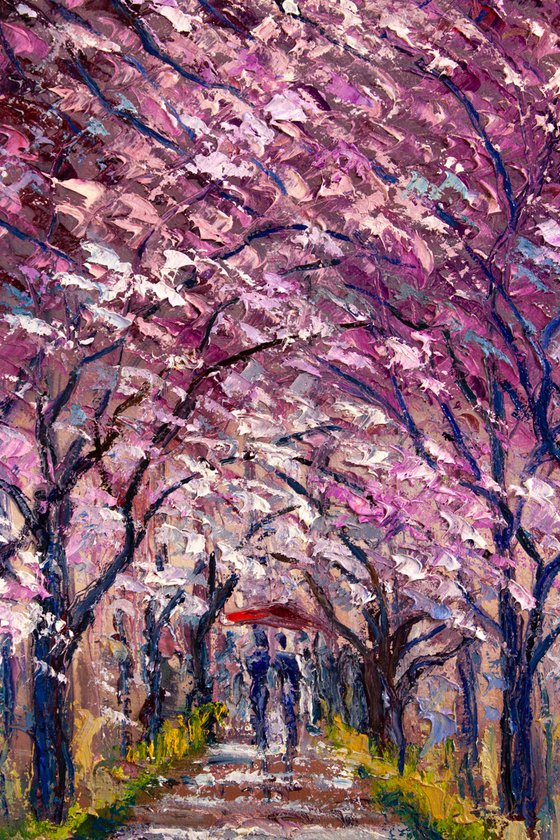 "Blooming cherry", spring landscape, sakura