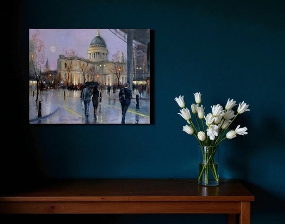 Evening rain , St Pauls Cathedral, London