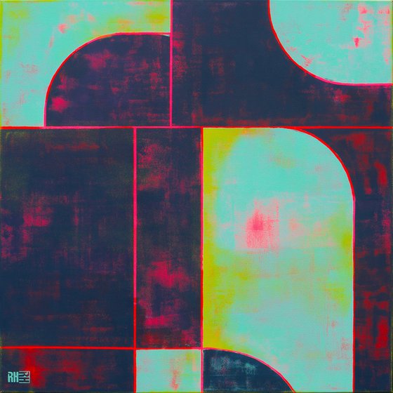 Circle in Circle black blue square
