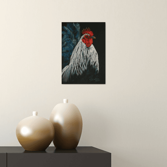 Rooster VIII - Pet portrait /  ORIGINAL PAINTING