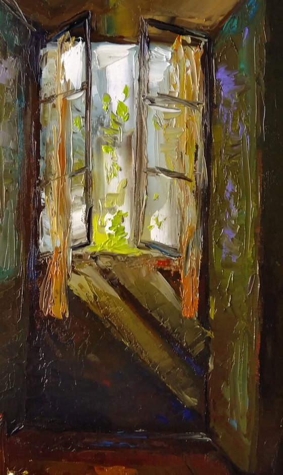 Open window(30x40cm, oil painting, impressionistic)