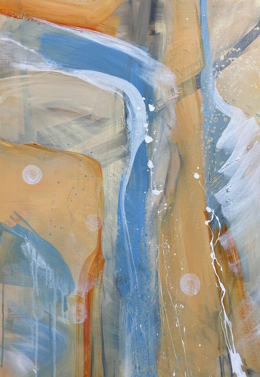 Impressionistic Landscape Acrylic Painting By Helen Mount, 20 X 28, Authentic Desires/2, Original Artwork