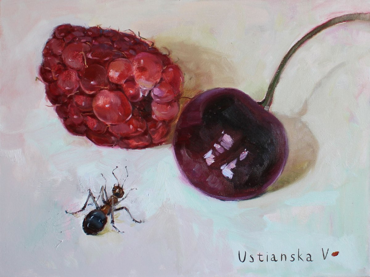 Choise| food red cherry ant by Vira Ustianska