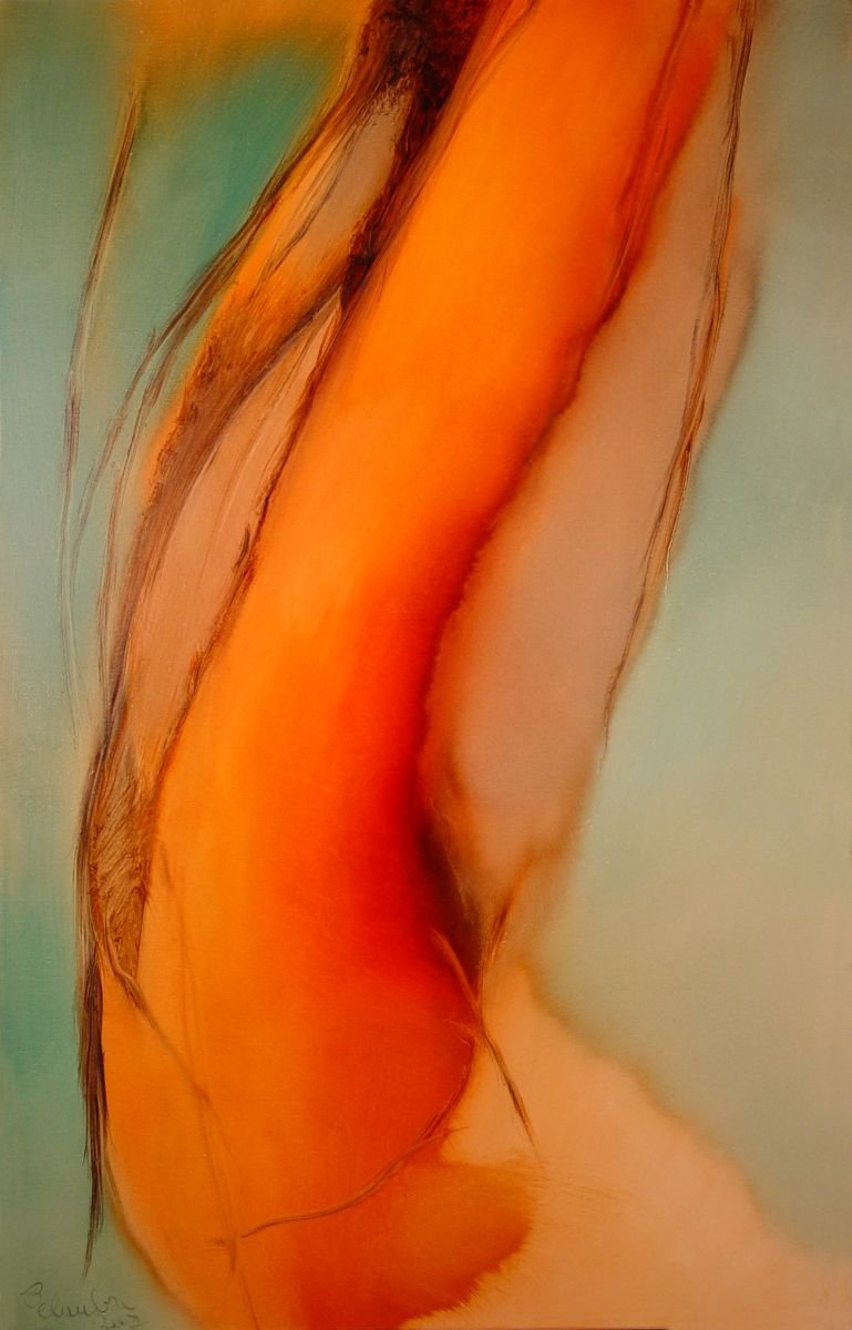 Abstract Oil Painting By Frederic Belaubre, 29 X 46, Metafigure #33, 116X73 Cm, Original Artwork