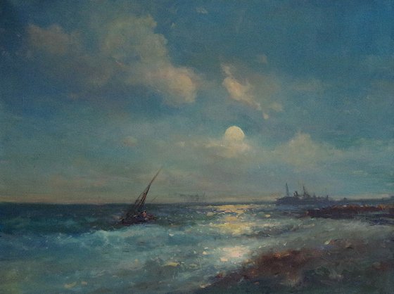 Seascape, Original oil Painting, Handmade art, Classic art, One of a Kind