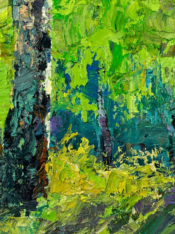 Birch Forest on a Summer Day