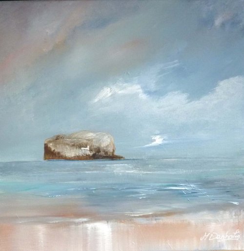 Firth of Forth Seascape - The Bass Rock by Margaret Denholm