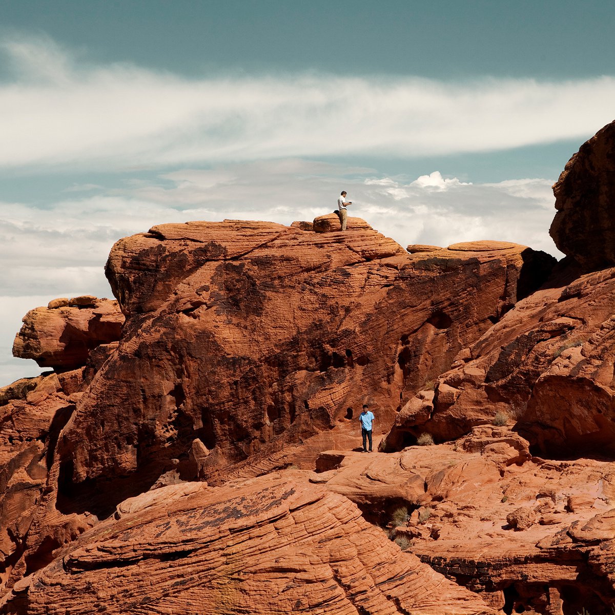 Photorealistic Landscape Photograph By Heike Bohnstengel, 16 X 16, Valley Of Fire, Original Artwork